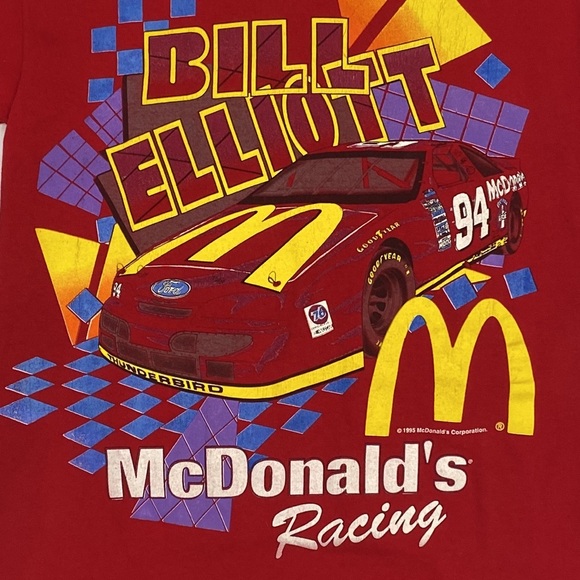 Vintage Bill Elliott/McDonalds Racing Team #94 Short Sleeve Tee Shirt - Picture 5 of 8